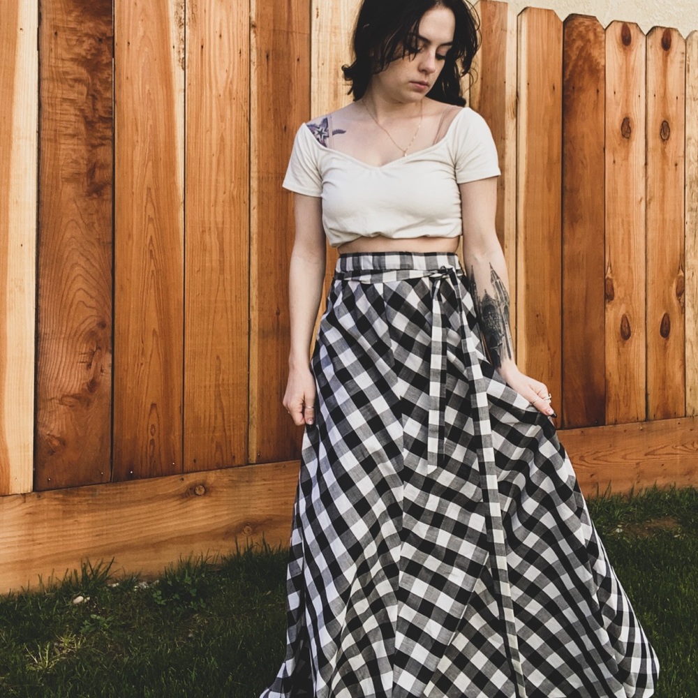 Vintage plaid skirt.